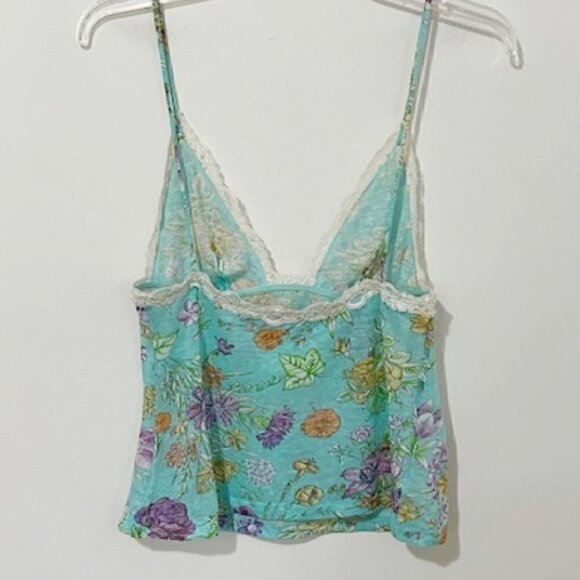 Andres Sarda Floral Print Mesh Lace Cami Size L - Picture 3 of 5